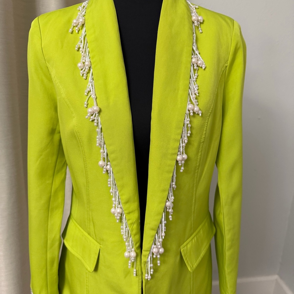 Muy Muy Green Embellished Women's Blazer - Picture 5 of 11